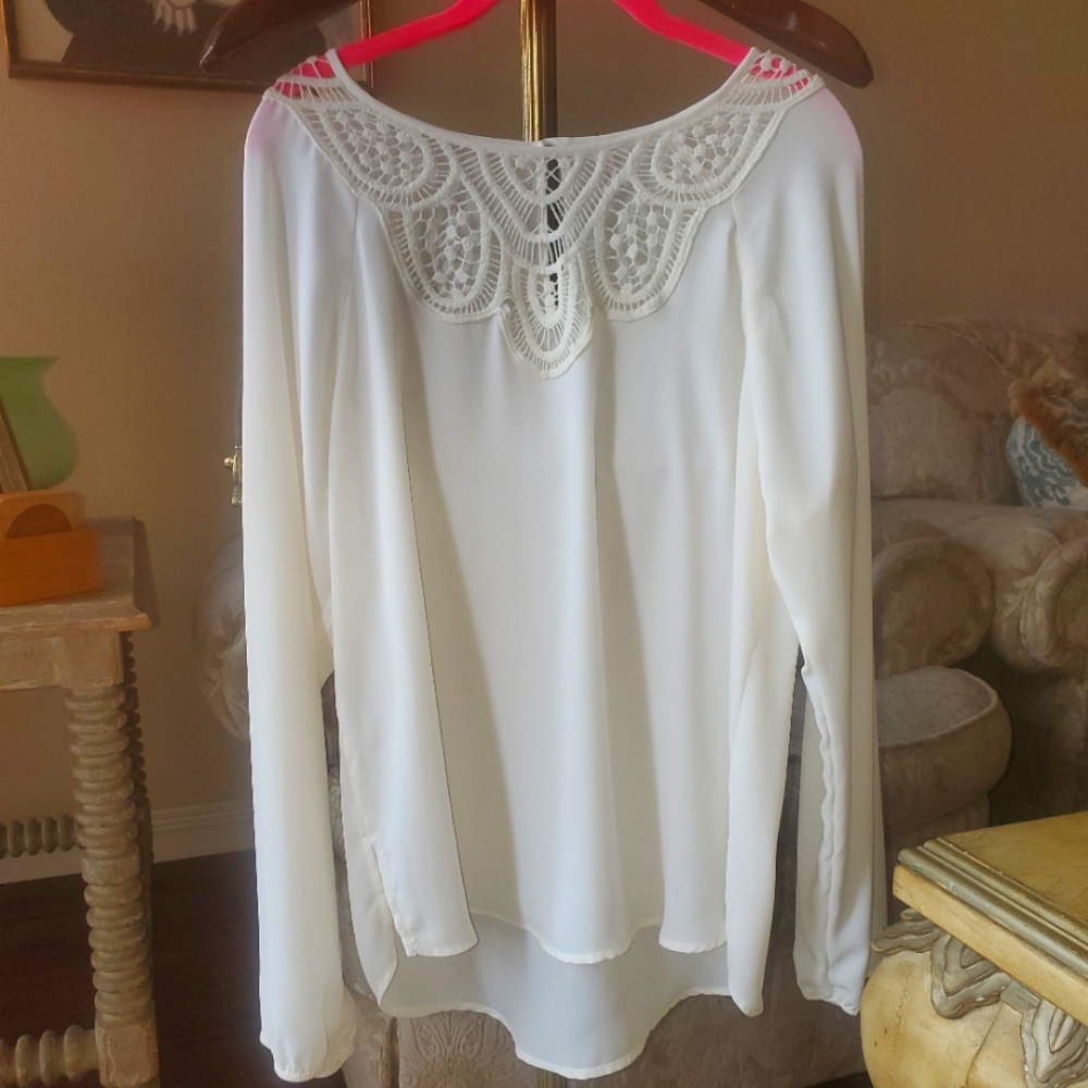 Peasant blouse in cream ,size L